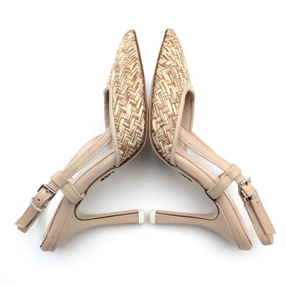 Beautiisoles Mandy Pointed Toe Slingback Heel Pump Women's Beige Size US5 EU36 - Picture 9 of 11